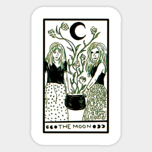 Midnight Margarita Moon - tarot card 3D effect black line Sticker